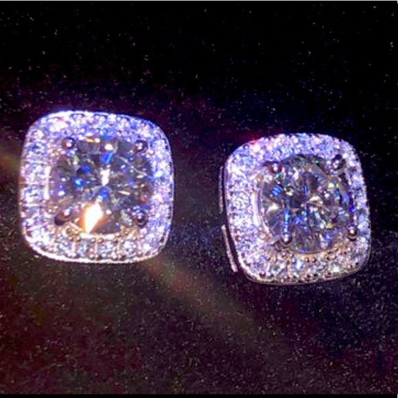 10k white gold vermeil 925 1 carat GRA CERTIFIED earrings WOW DOCS included WOW! - Picture 4 of 10